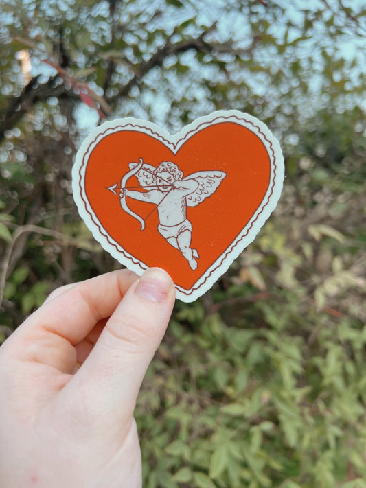 Cupid Heart Sticker | Valentines Day Sticker | Sustainable Clothing Sticker | Waterproof Sticker | Stickers for Hydroflask