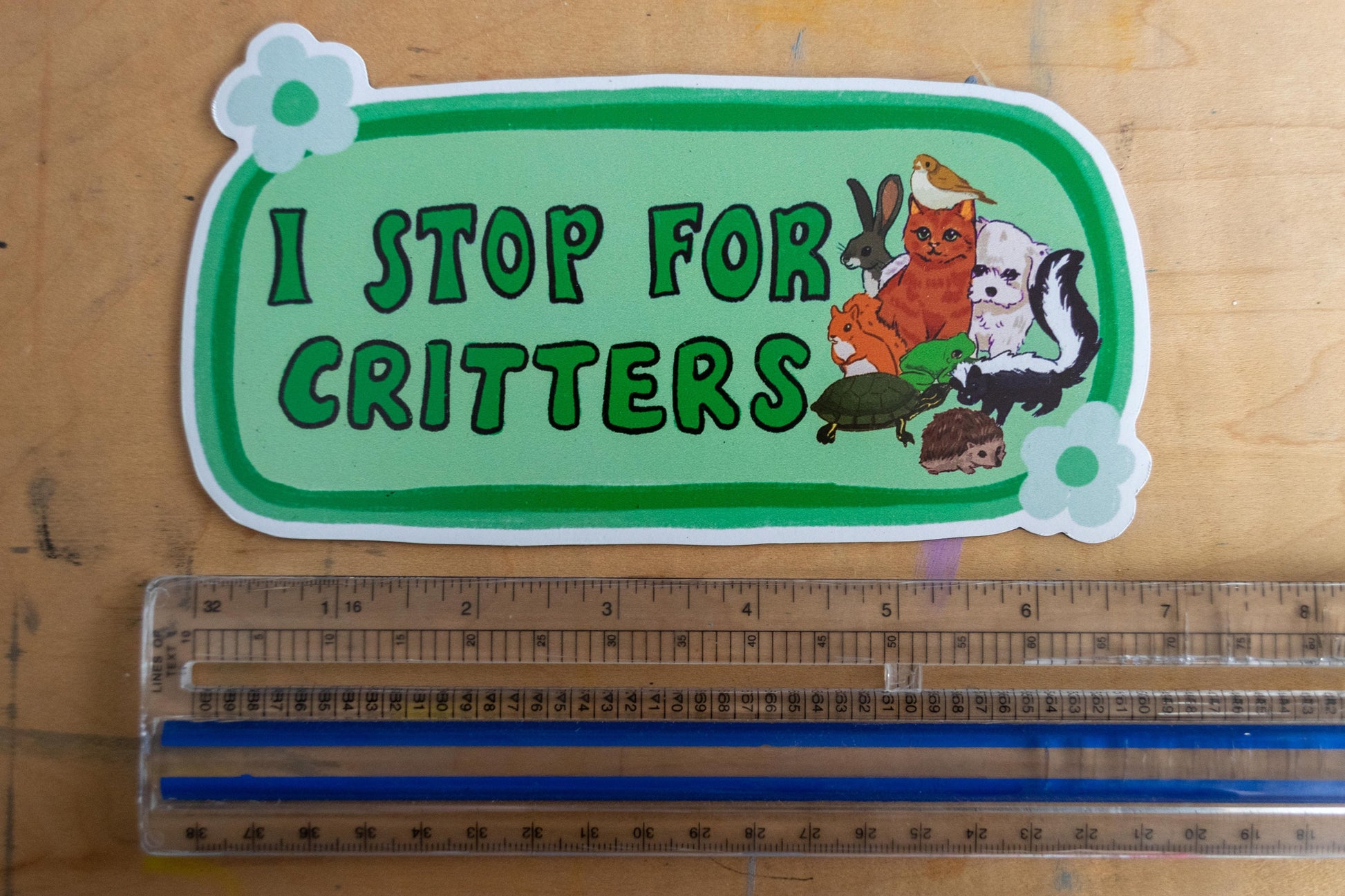 I Stop For Critters Bumper Sticker | Animal Lover Sticker | Stickers for Car | Bumper Stickers | Waterproof Stickers | Stickers