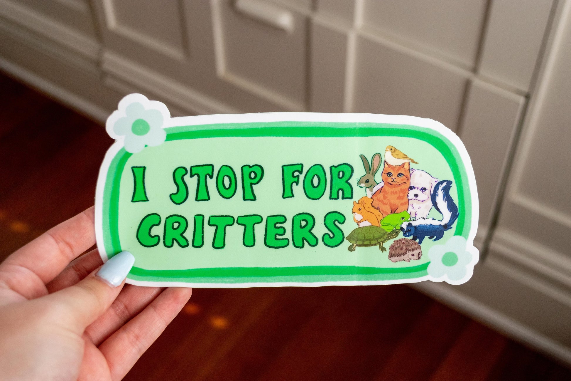 I Stop For Critters Bumper Sticker | Animal Lover Sticker | Stickers for Car | Bumper Stickers | Waterproof Stickers | Stickers