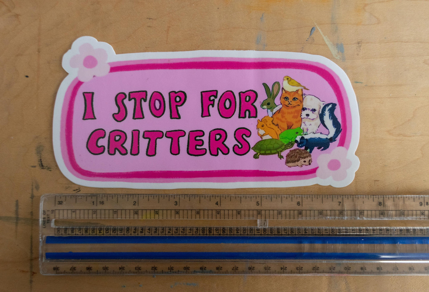 I Stop For Critters Bumper Sticker | Animal Lover Sticker | Stickers for Car | Bumper Stickers | Waterproof Stickers | Stickers