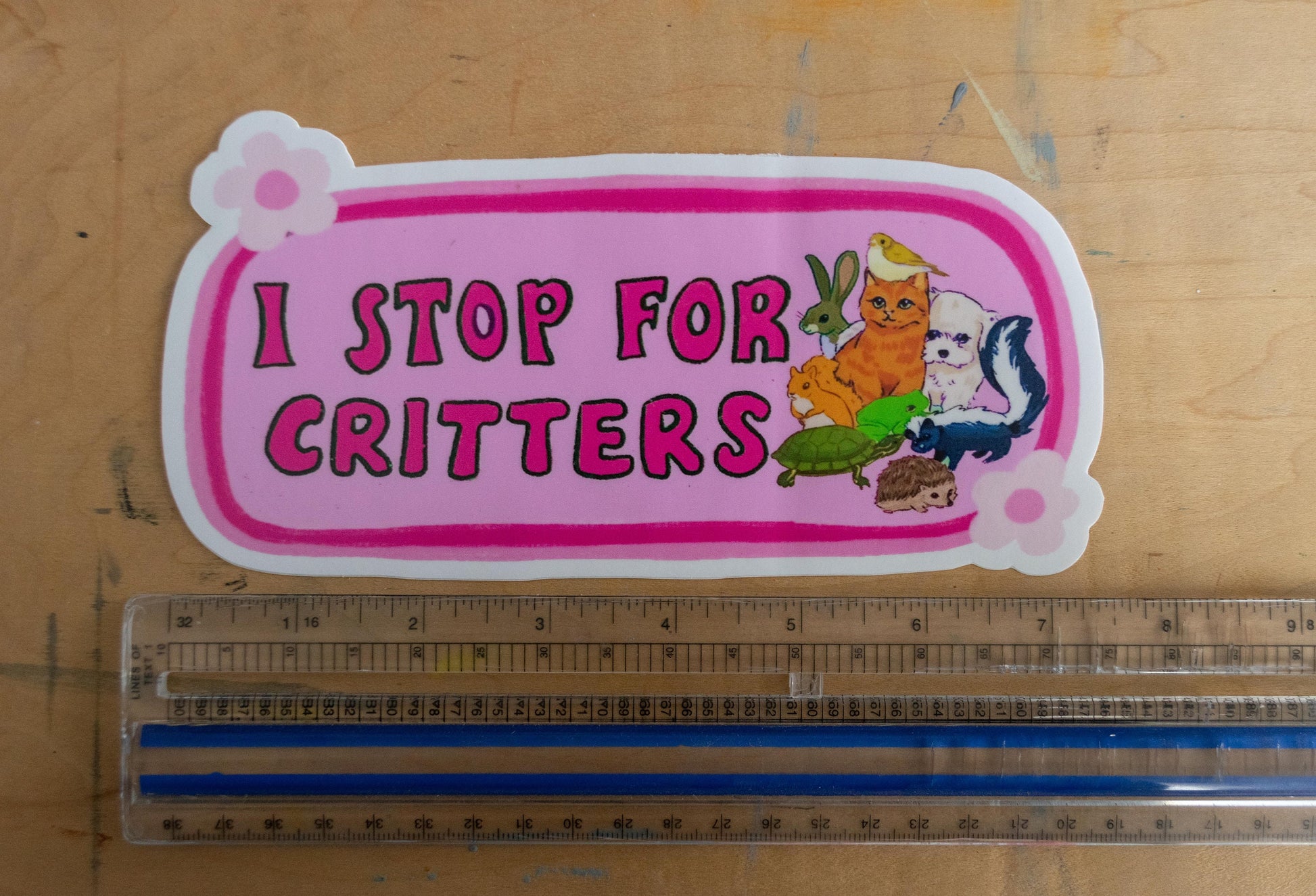 I Stop For Critters Bumper Sticker | Animal Lover Sticker | Stickers for Car | Bumper Stickers | Waterproof Stickers | Stickers