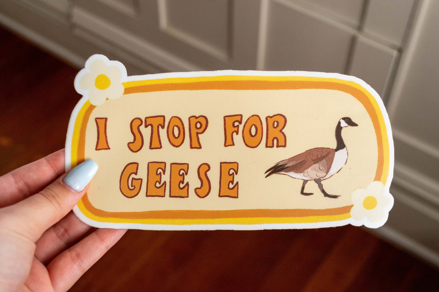 I Stop For Geese Bumper Sticker | Goose Sticker | Stickers for Car | Bumper Stickers | Waterproof Stickers | Stickers