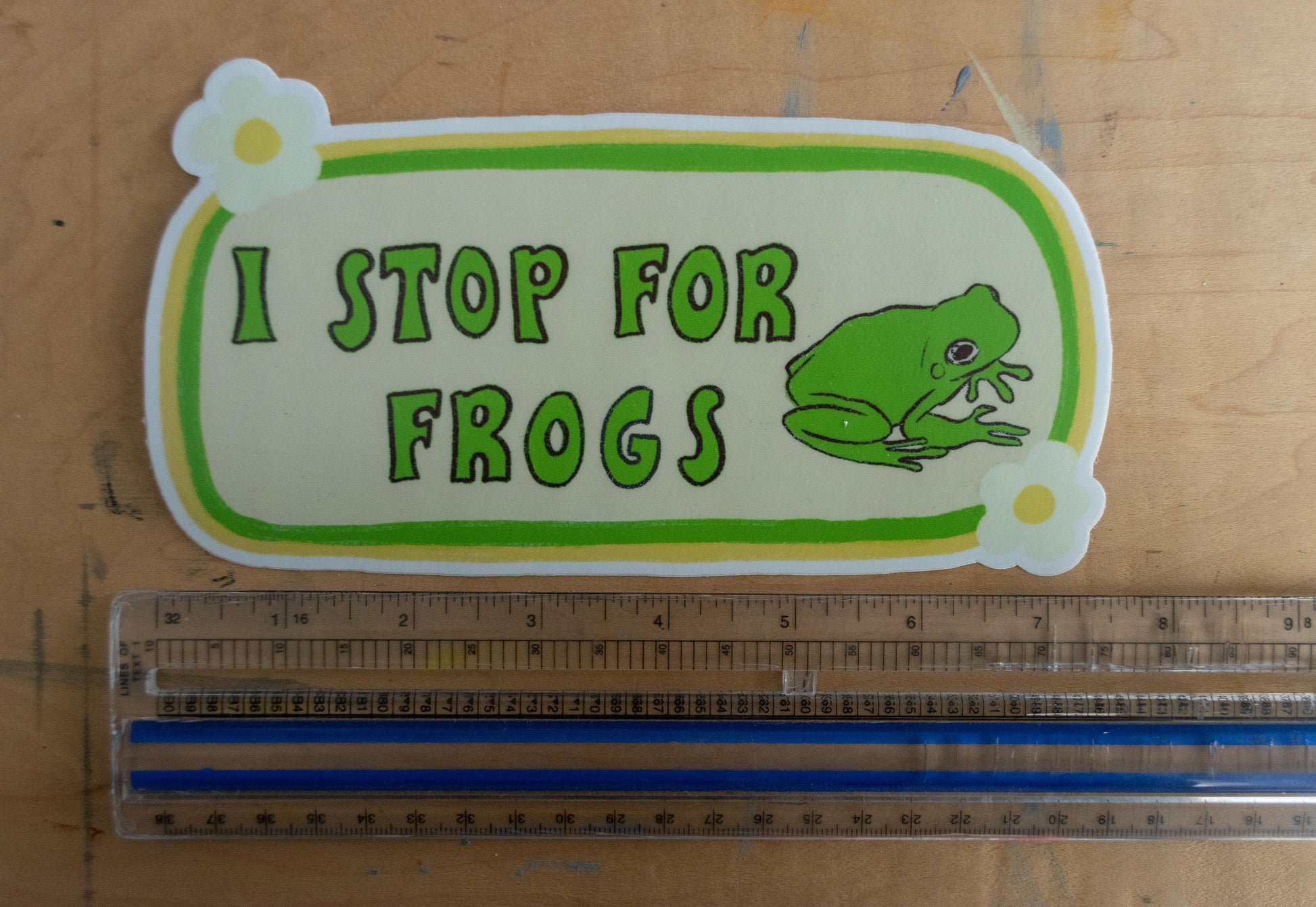 I Stop For Frogs Bumper Sticker | Frog Sticker | Stickers for Car | Bumper Stickers | Waterproof Stickers | Stickers