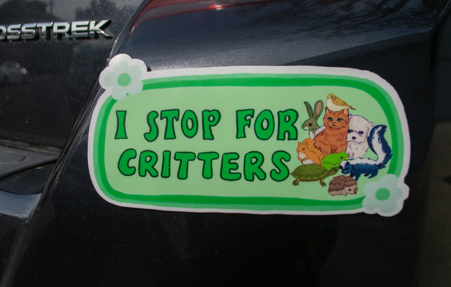 I Stop For Critters Bumper Sticker | Animal Lover Sticker | Stickers for Car | Bumper Stickers | Waterproof Stickers | Stickers