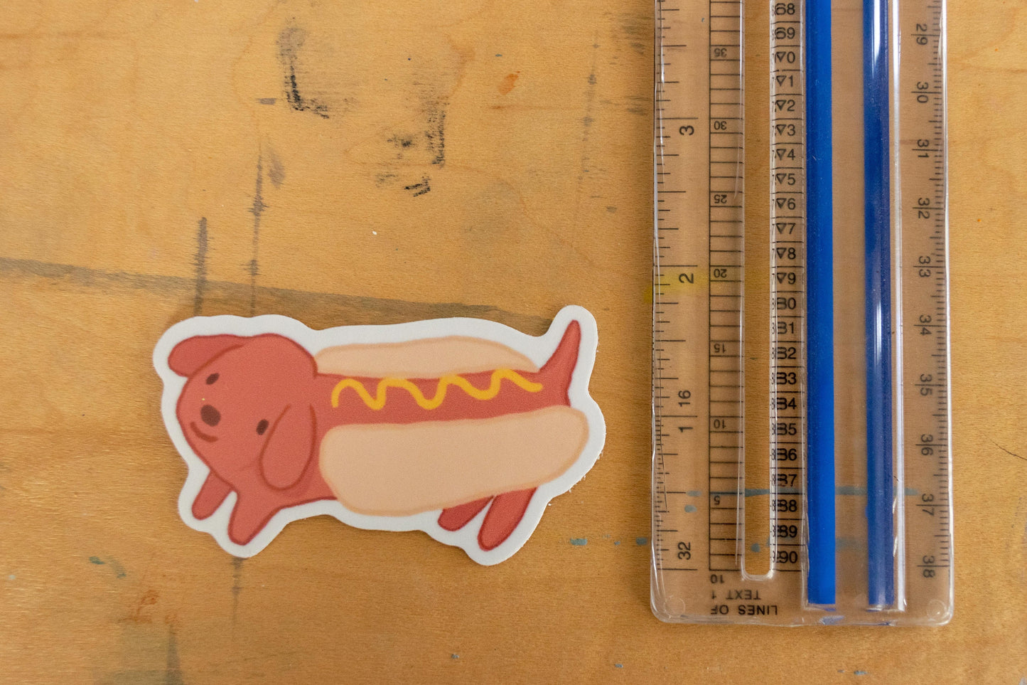 Hotdog Dog Sticker | Stickers for Hydroflask | Laptop Stickers | Waterproof Stickers | Puppy Sticker | Weiner Dog Sticker