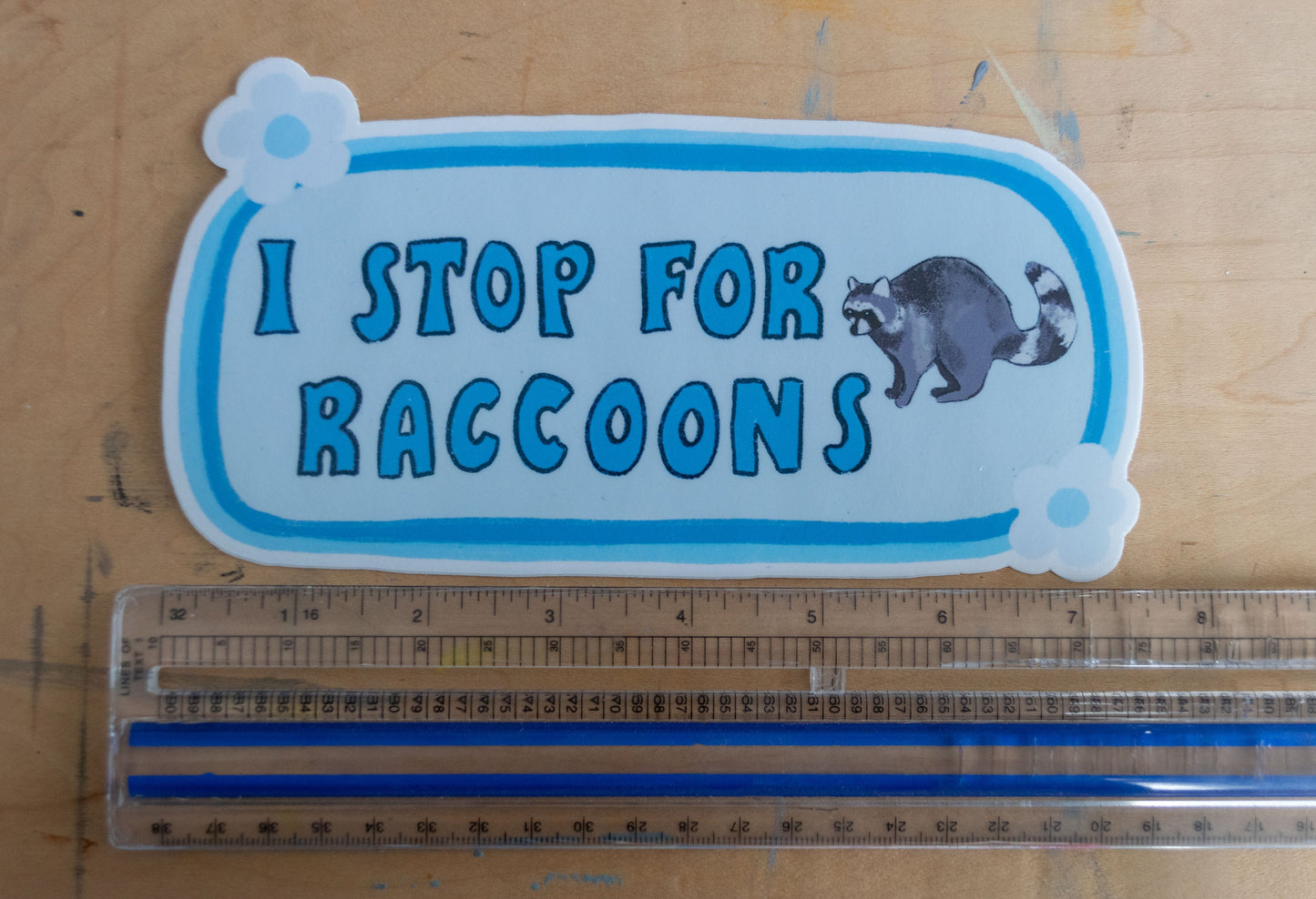 I Stop For Raccoons Bumper Sticker | Raccoon Sticker | Stickers for Car | Bumper Stickers | Waterproof Stickers | Stickers