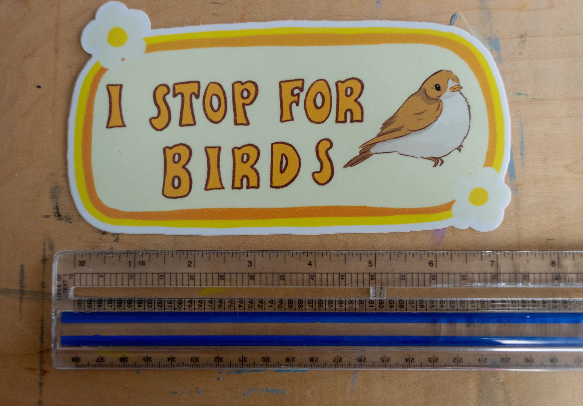 I Stop For Birds Bumper Sticker | Bird Sticker | Stickers for Car | Bumper Stickers | Waterproof Stickers | Stickers