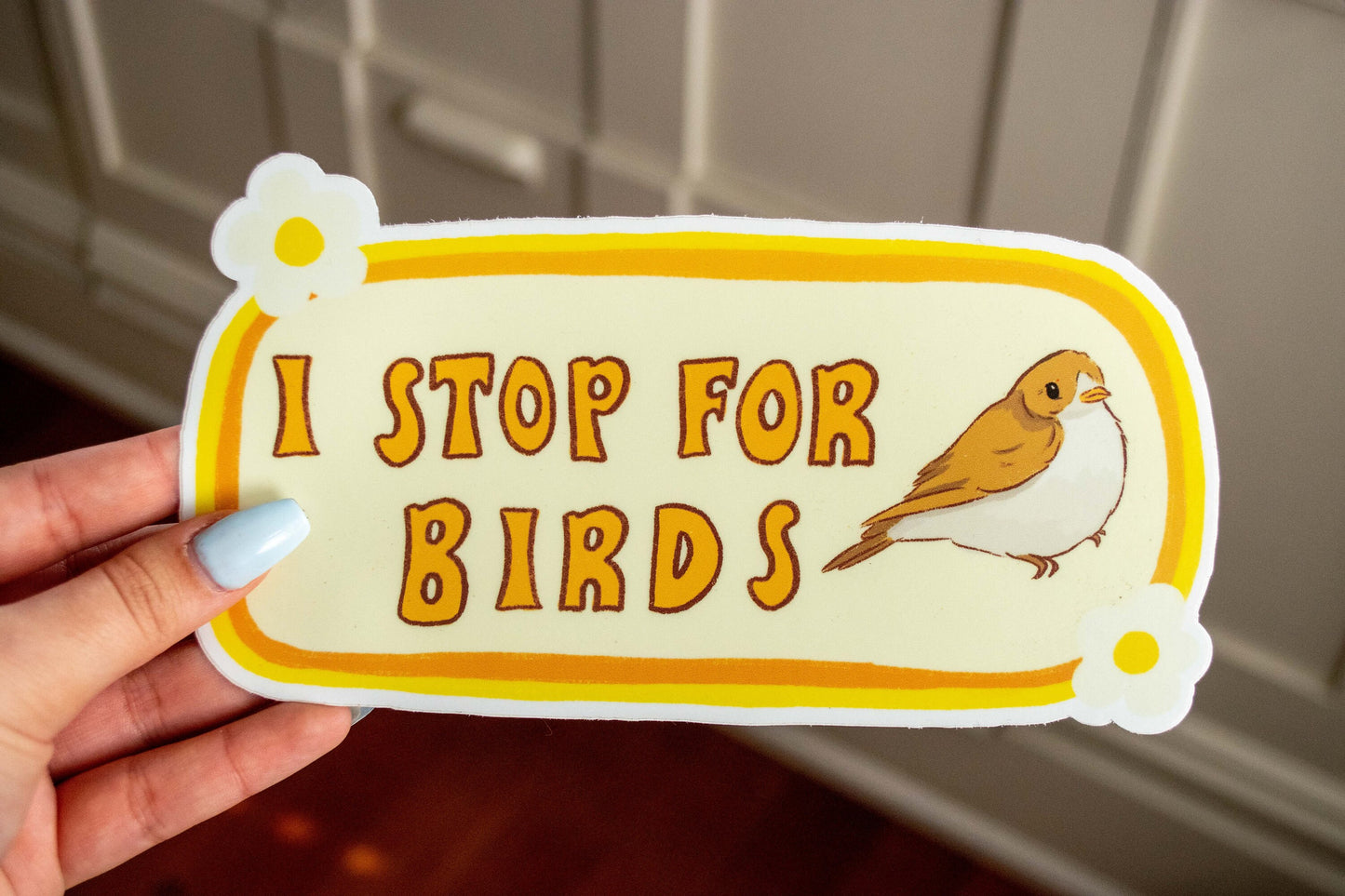 I Stop For Birds Bumper Sticker | Bird Sticker | Stickers for Car | Bumper Stickers | Waterproof Stickers | Stickers