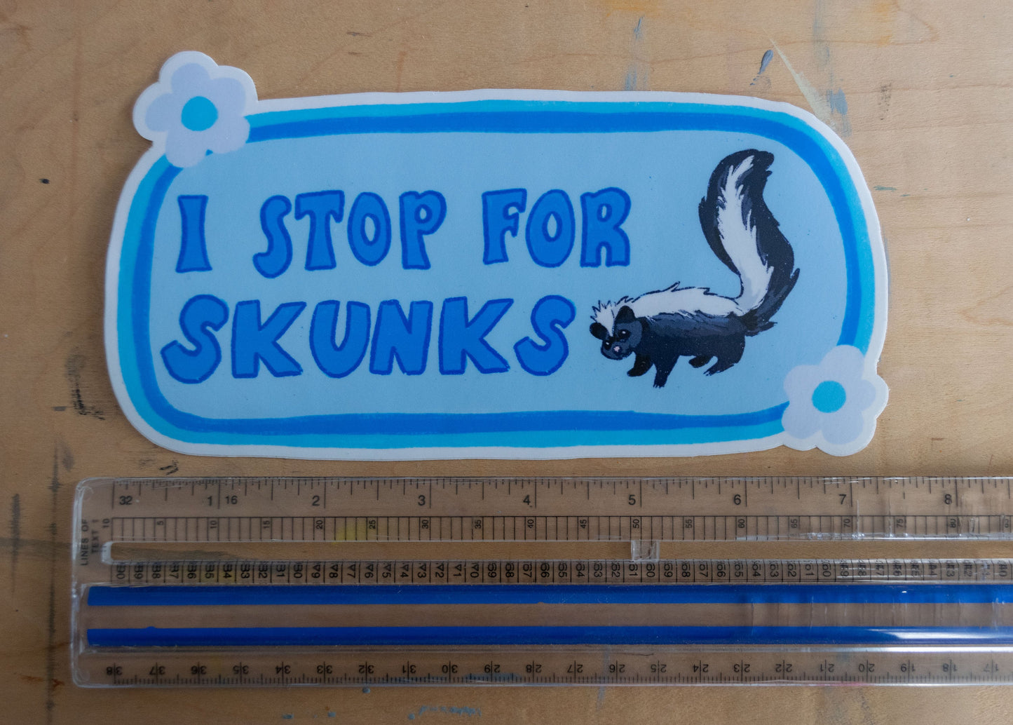 I Stop For Skunks Bumper Sticker | Skunk Sticker | Stickers for Car | Bumper Stickers | Waterproof Stickers | Stickers