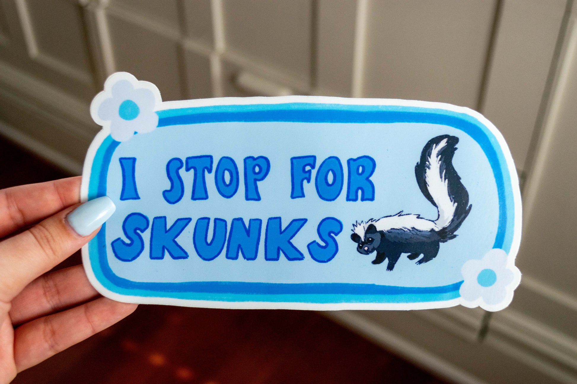 I Stop For Skunks Bumper Sticker | Skunk Sticker | Stickers for Car | Bumper Stickers | Waterproof Stickers | Stickers