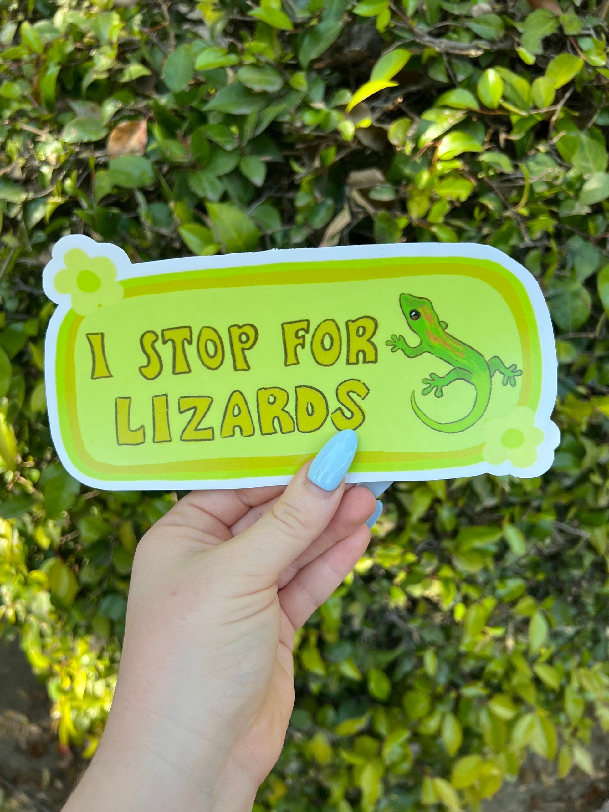 I Stop For Lizards Bumper Sticker | Lizard Sticker | Stickers for Car | Bumper Stickers | Waterproof Stickers | Stickers