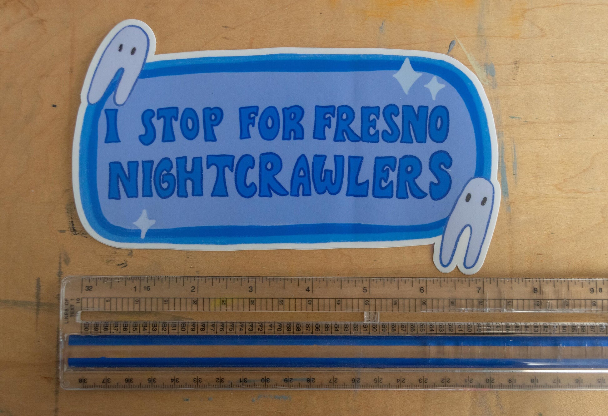 I Stop for Fresno Nightcrawlers Bumper Sticker | Fresno Nightcrawler Sticker | Stickers for Car | Cryptids