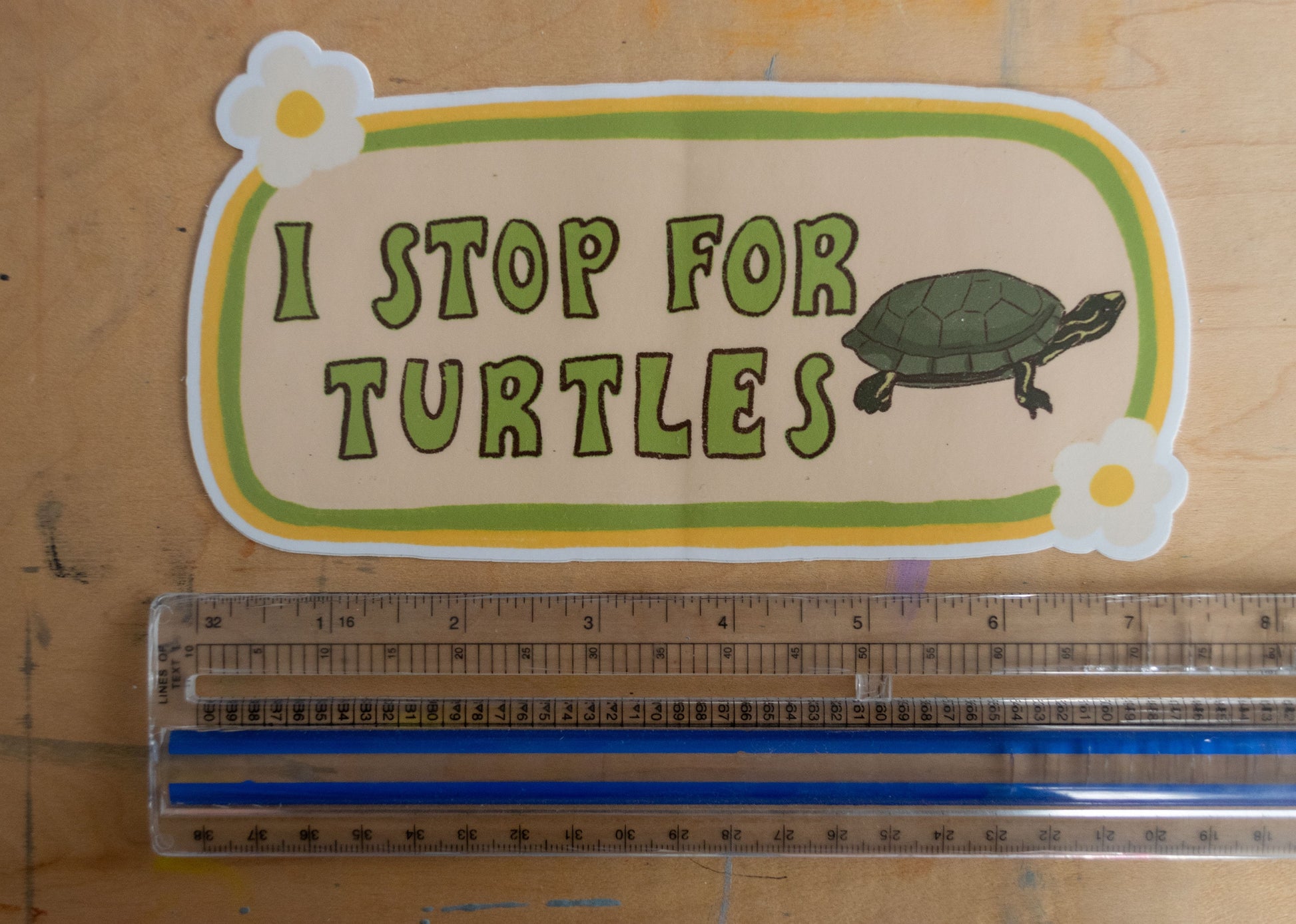 I Stop For Turtles Bumper Sticker | Turtle Sticker | Stickers for Car | Bumper Stickers | Waterproof Stickers | Stickers