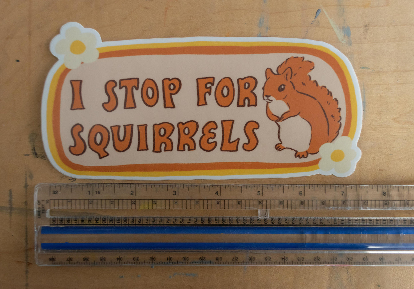 I Stop For Squirrels Bumper Sticker | Squirrel Sticker | Stickers for Car | Bumper Stickers | Waterproof Stickers | Stickers