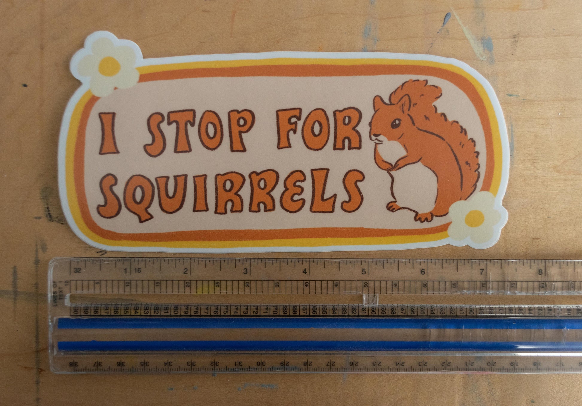 I Stop For Squirrels Bumper Sticker | Squirrel Sticker | Stickers for Car | Bumper Stickers | Waterproof Stickers | Stickers