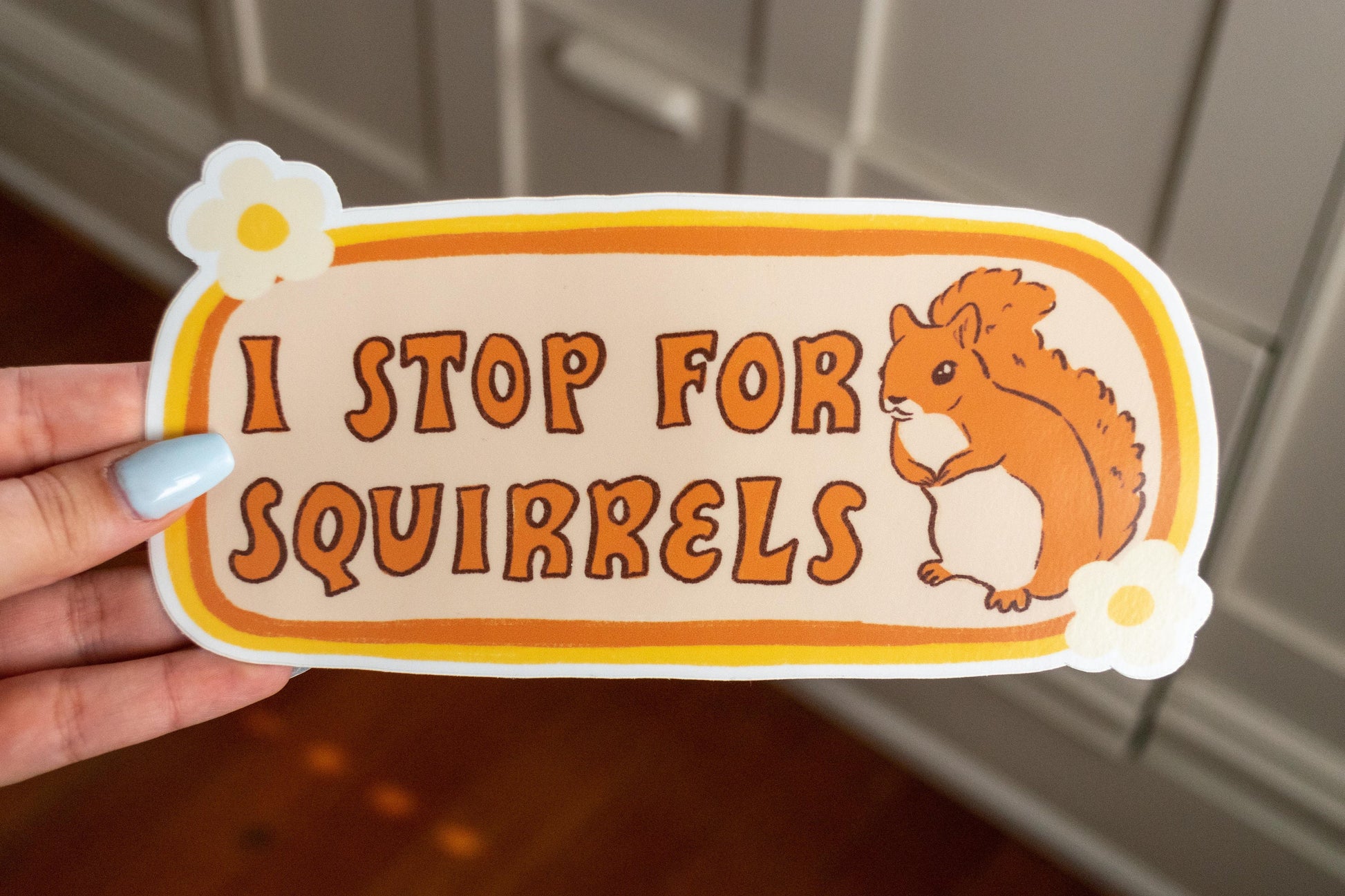 I Stop For Squirrels Bumper Sticker | Squirrel Sticker | Stickers for Car | Bumper Stickers | Waterproof Stickers | Stickers