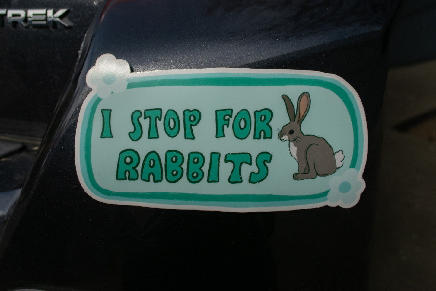 I Stop For Rabbits Bumper Sticker | Rabbit Sticker | Stickers for Car | Bumper Stickers | Waterproof Stickers | Stickers