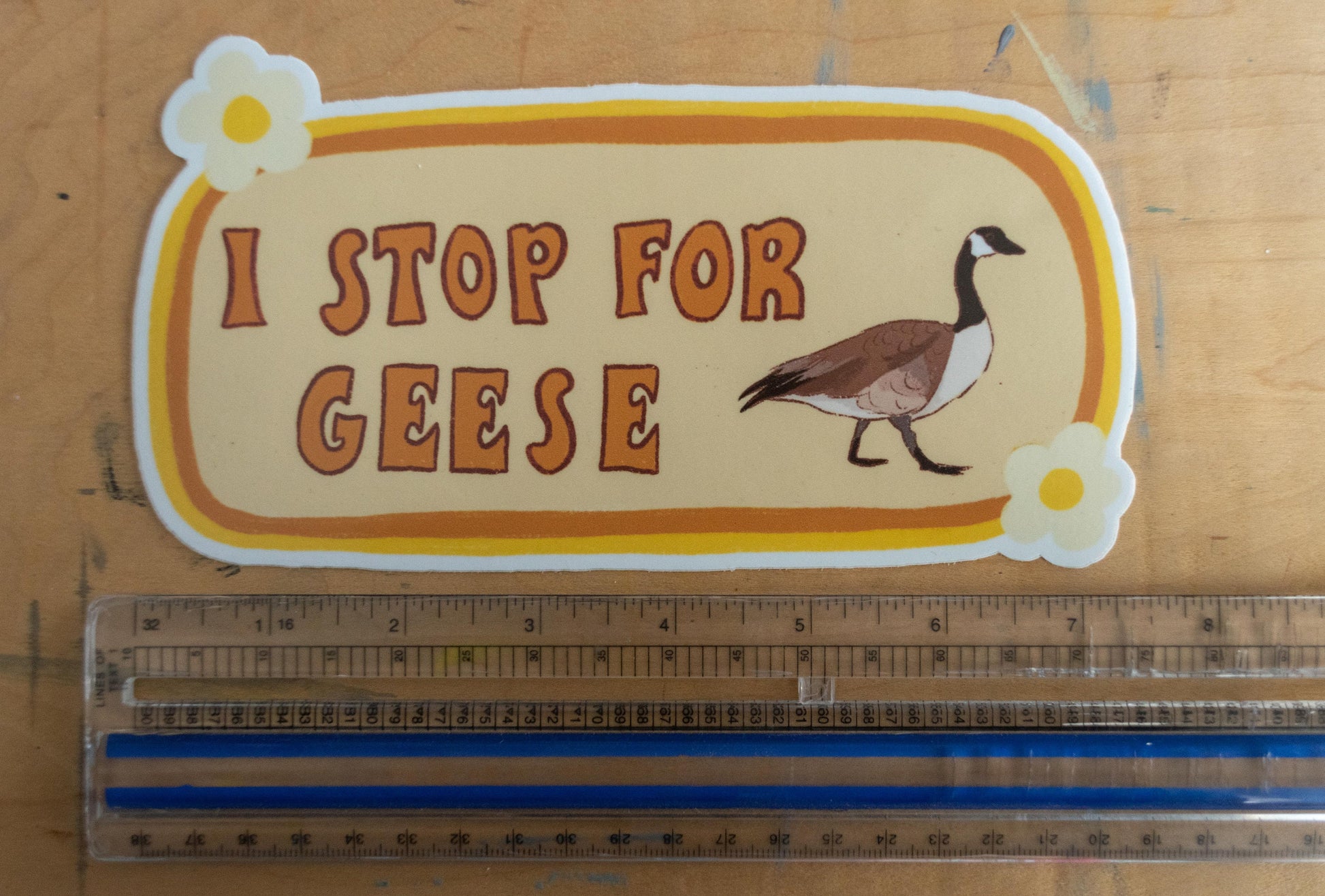 I Stop For Geese Bumper Sticker | Goose Sticker | Stickers for Car | Bumper Stickers | Waterproof Stickers | Stickers