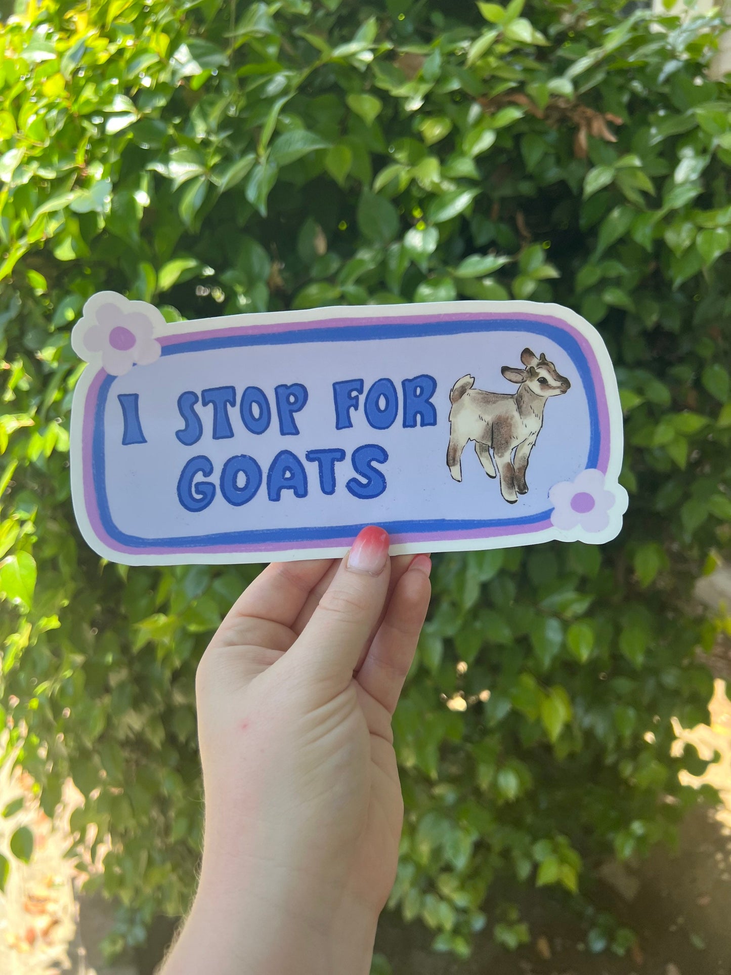 I Stop for Goats Bumper Sticker | Goat Bumper Sticker | Stickers for Car