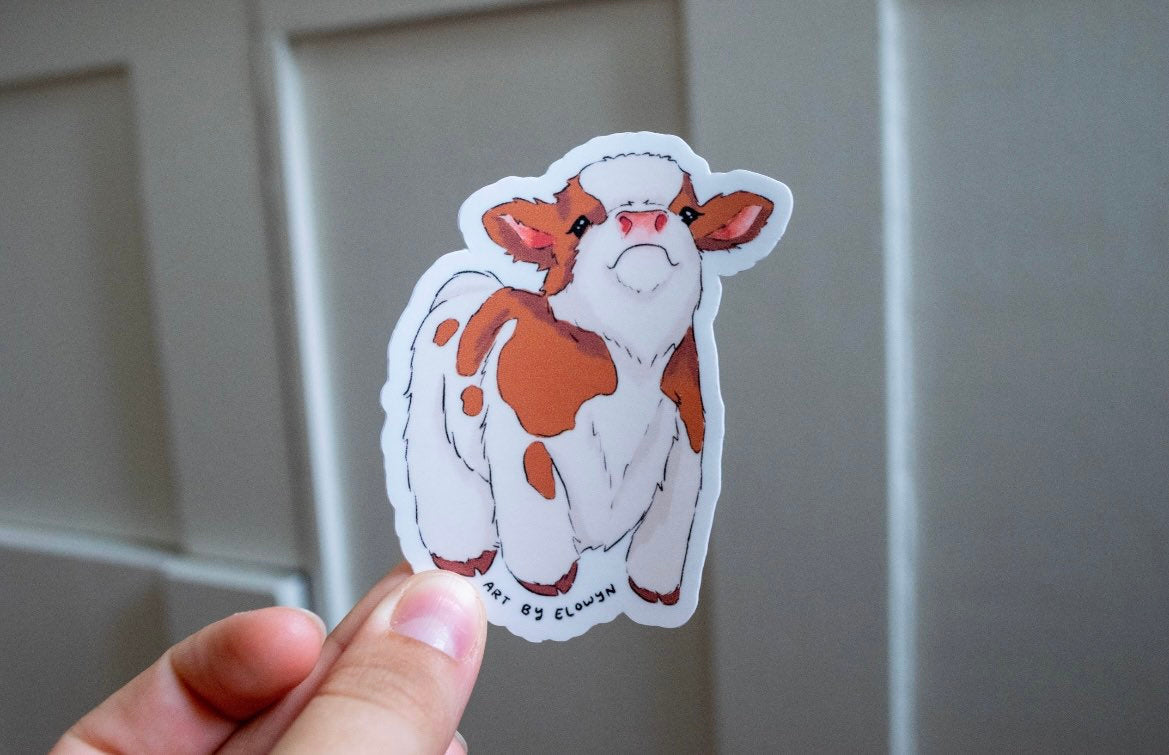 Fuzzy Cow Sticker | Cow Sticker | Sticker | Waterproof Sticker | Stickers for Hydroflask