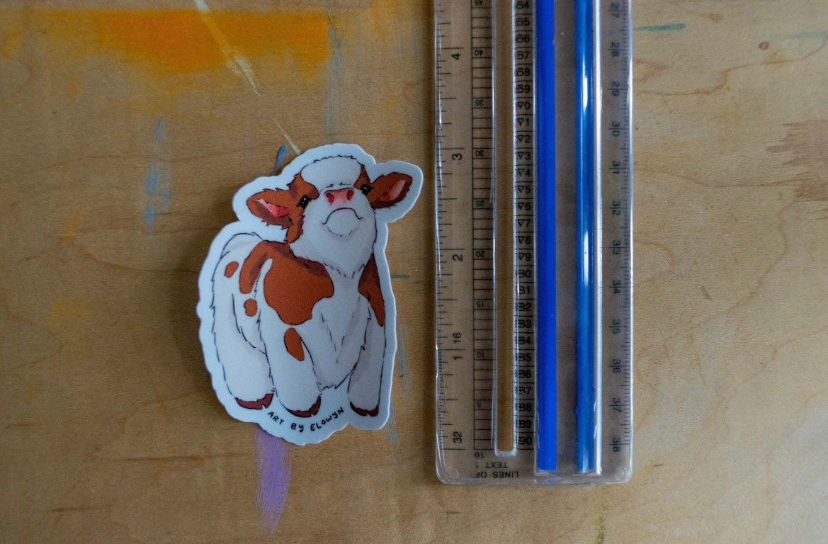 Fuzzy Cow Sticker | Cow Sticker | Sticker | Waterproof Sticker | Stickers for Hydroflask