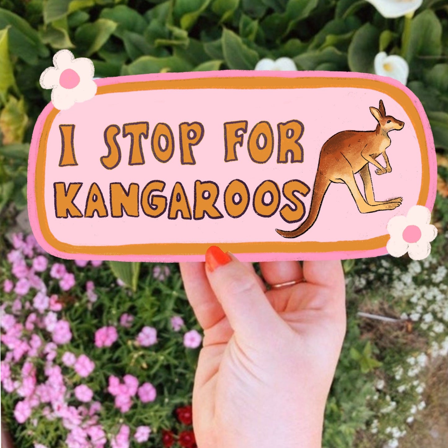 I Stop For Kangaroos Bumper Sticker | Australia Sticker | Stickers for Car | Bumper Stickers | Waterproof Stickers | Stickers