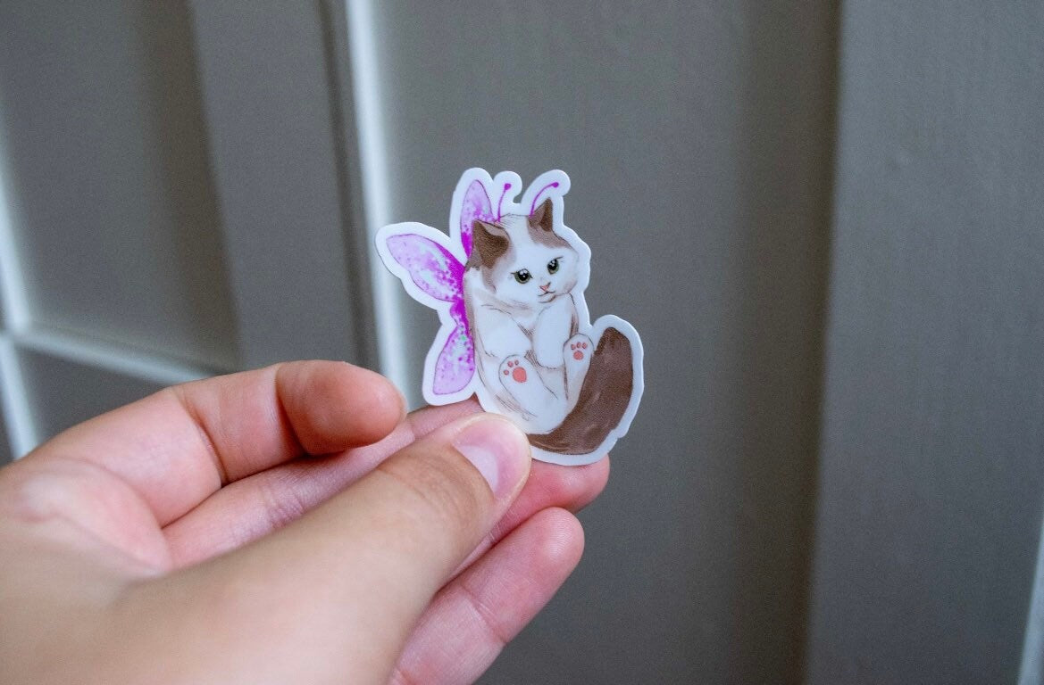 MINI Fairy Cat Sticker | Kitten Sticker | Sticker | Waterproof Sticker | Stickers for Hydroflask