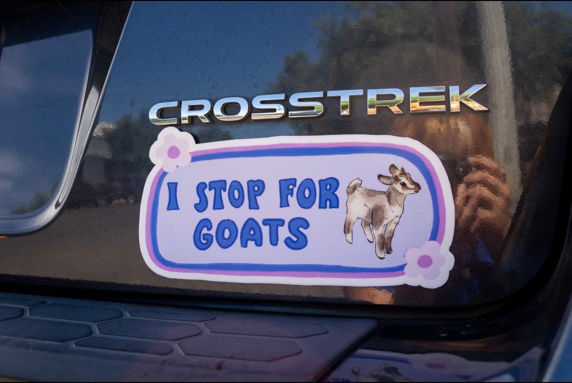 I Stop for Goats Bumper Sticker | Goat Bumper Sticker | Stickers for Car