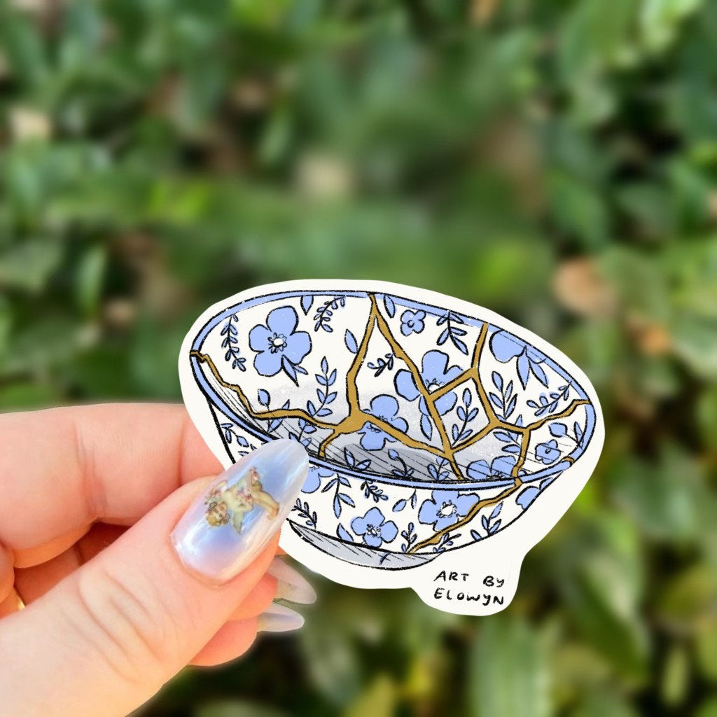 Kintsugi Bowl Sticker | Japanese Bowl Sticker | Sticker | Waterproof Sticker | Stickers for Hydroflask