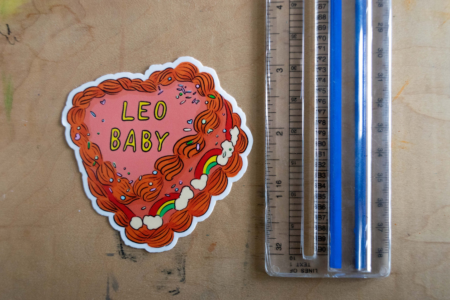 Leo Cake Stickers | Fancy Cake Stickers | Astrology Stickers | Waterproof Stickers | Vinyl Stickers | Laptop Stickers | Stickers | Zodiac