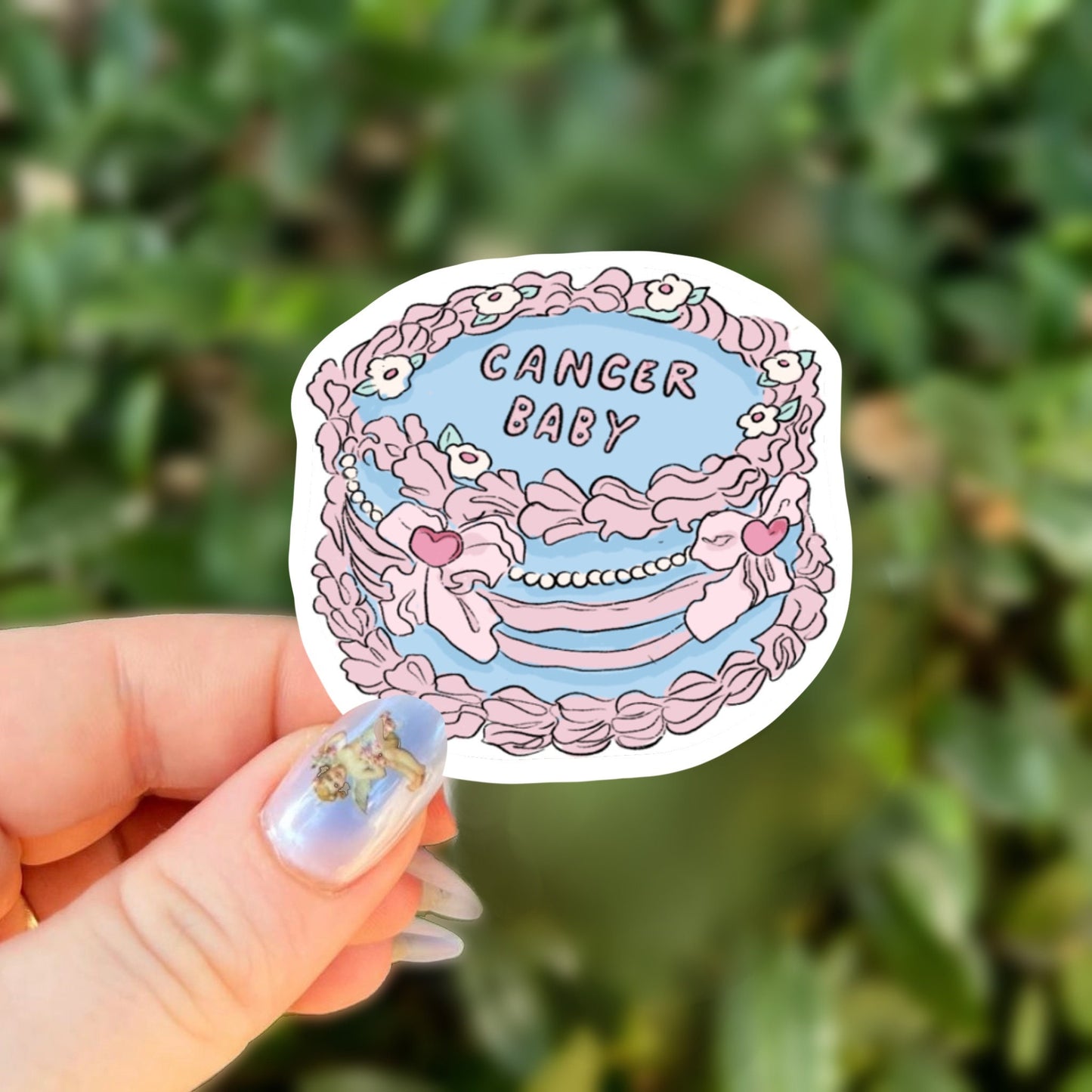 Cancer Cake Stickers | Fancy Cake Stickers | Astrology Stickers | Waterproof Stickers | Vinyl Stickers | Laptop Stickers | Stickers | Zodiac