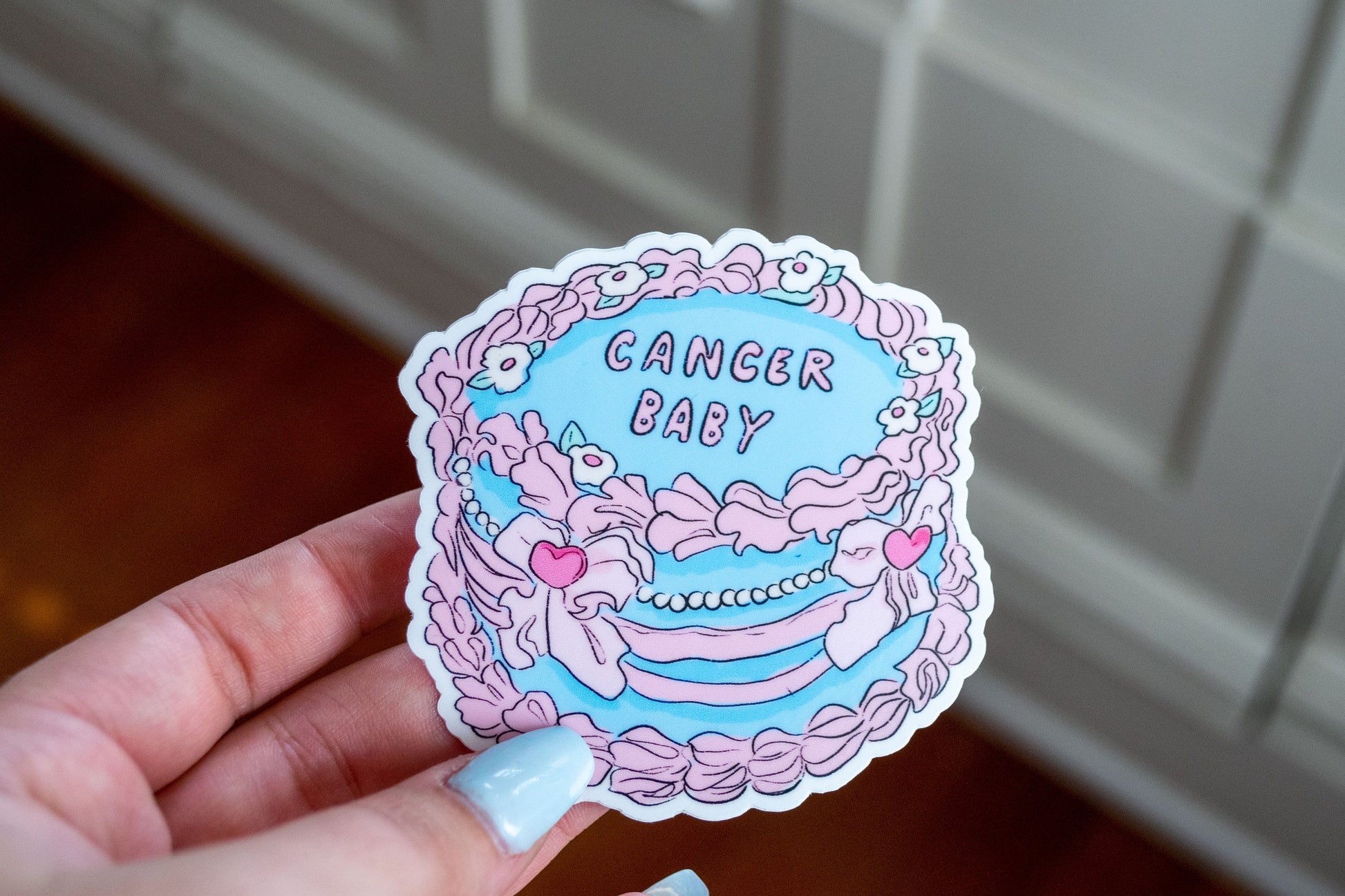 Cancer Cake Stickers | Fancy Cake Stickers | Astrology Stickers | Waterproof Stickers | Vinyl Stickers | Laptop Stickers | Stickers | Zodiac