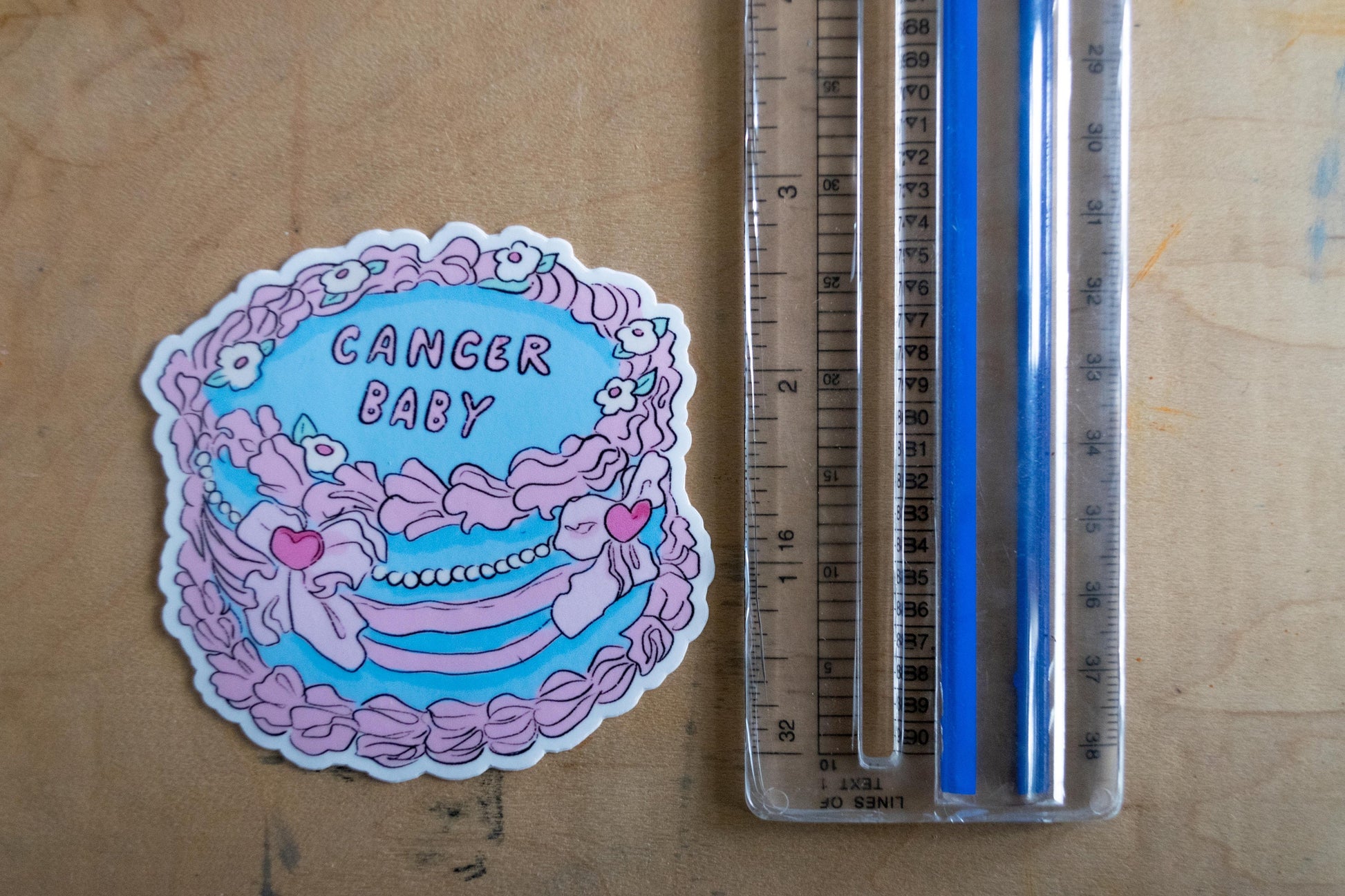 Cancer Cake Stickers | Fancy Cake Stickers | Astrology Stickers | Waterproof Stickers | Vinyl Stickers | Laptop Stickers | Stickers | Zodiac