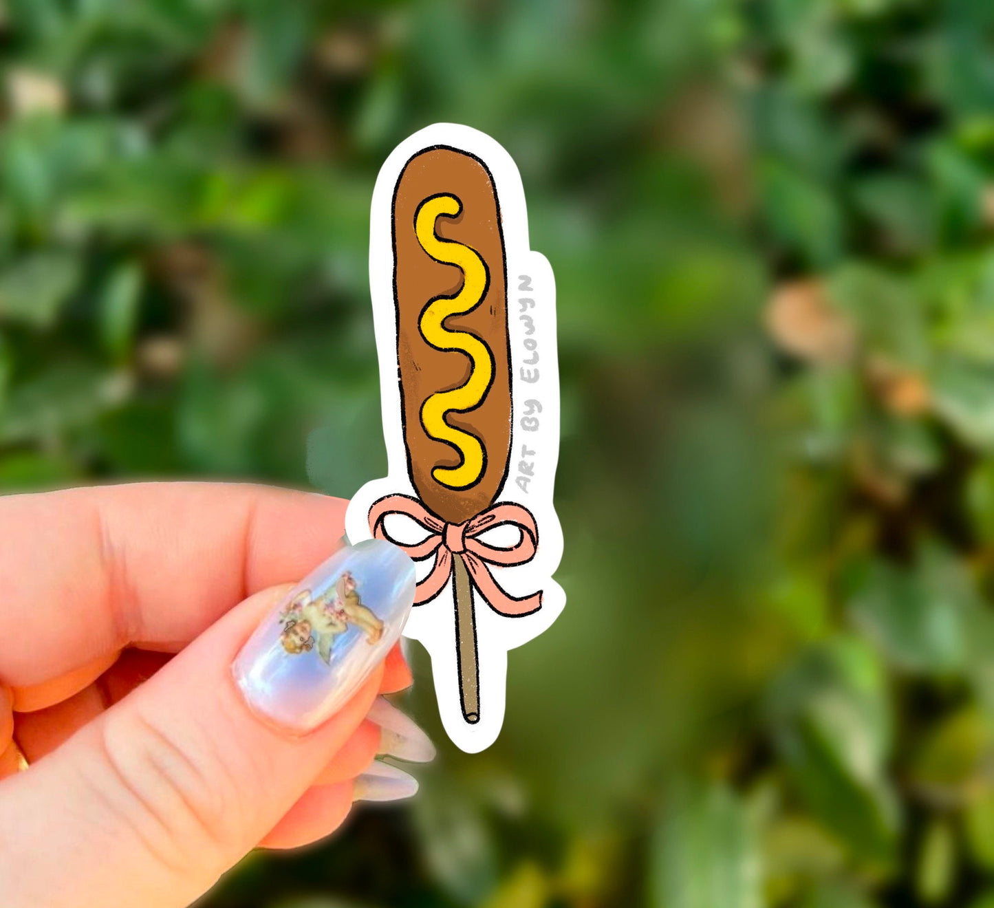 Coquette Corndog Sticker | Girly Girl Sticker | Corn Dog Bow Sticker | Waterproof Sticker | Stickers for Hydroflask