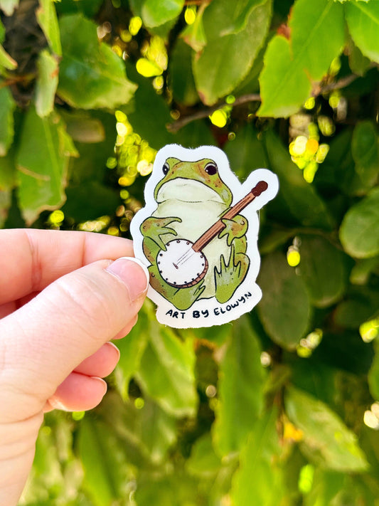 Frog Musician Sticker | Stickers for Hydroflask | Laptop Stickers | Waterproof Stickers | Spooky Season Stickers