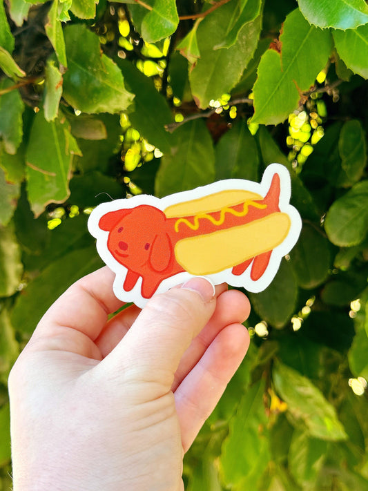 Hotdog Dog Sticker | Stickers for Hydroflask | Laptop Stickers | Waterproof Stickers | Puppy Sticker | Weiner Dog Sticker