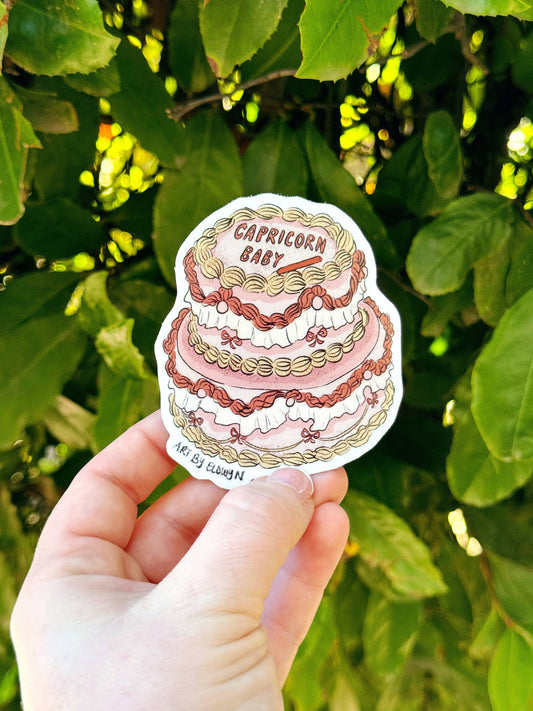 Capricorn Cake Stickers | Fancy Cake Stickers | Astrology Stickers | Waterproof Stickers | Vinyl Stickers | Laptop Stickers |Stickers|Zodiac