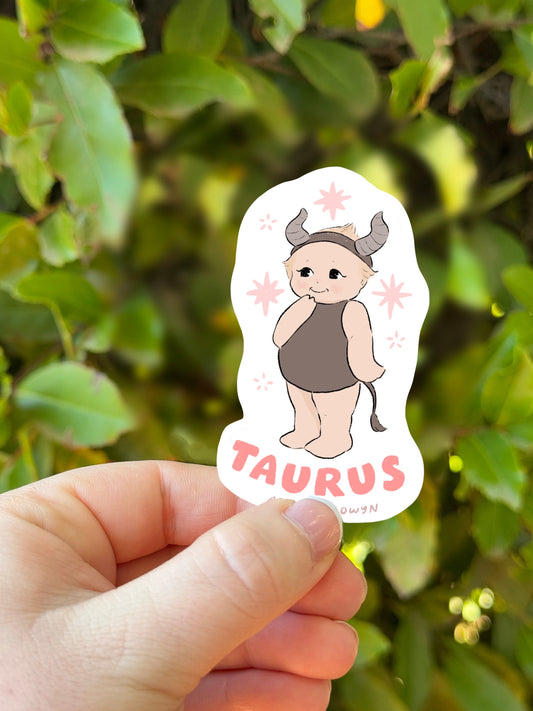 Taurus Cupid Baby Sticker | Waterproof Sticker | Laptop Stickers | Stickers for Hydroflask | Kewpie Sticker | Astrology Zodiac Stickers