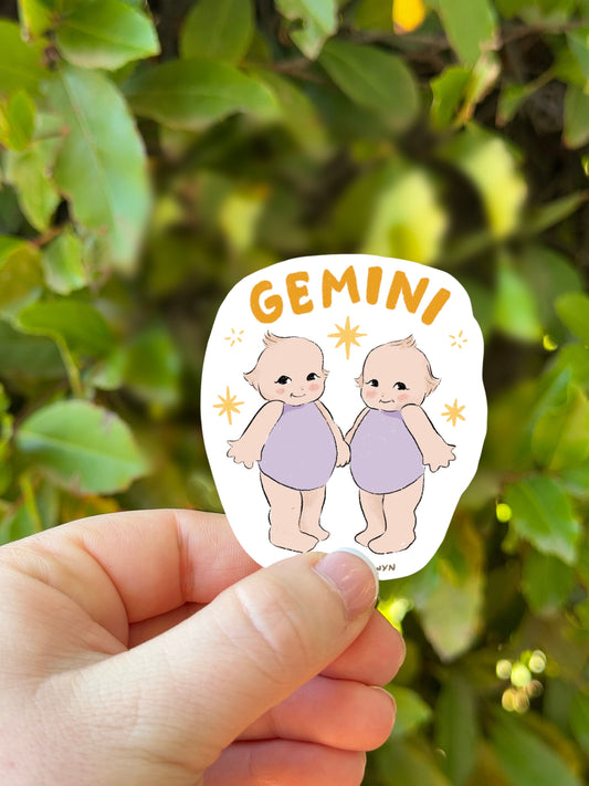 Gemini Cupid Baby Sticker | Waterproof Sticker | Laptop Stickers | Stickers for Hydroflask | Kewpie Sticker | Astrology Zodiac Stickers