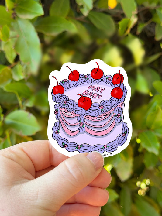 May Baby Cake Stickers | Fancy Cake Stickers | Waterproof Stickers | Vinyl Stickers | Laptop Stickers | Stickers| Birthday Cake Sticker