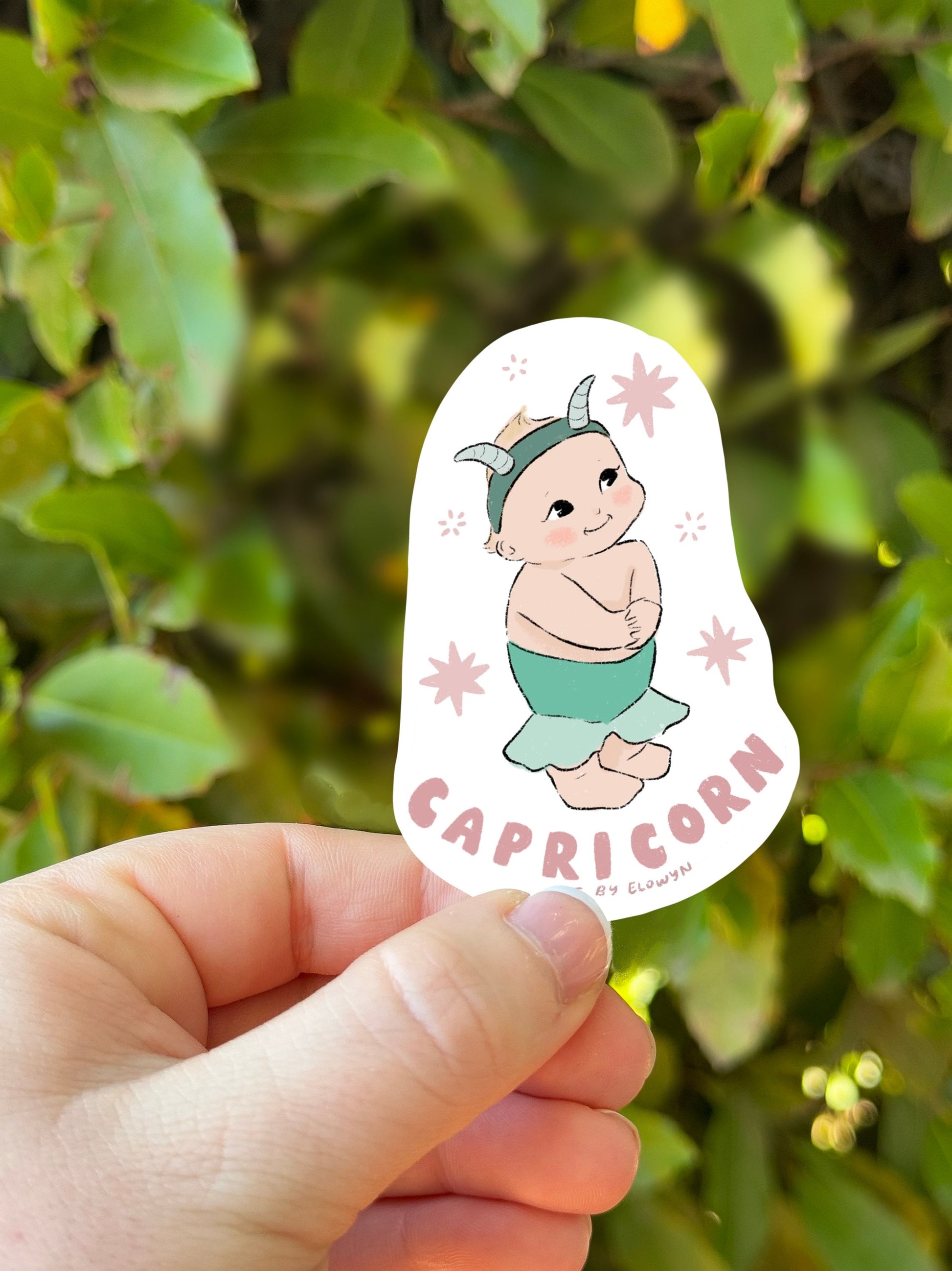 Capricorn Cupid Baby Sticker | Waterproof Sticker | Laptop Stickers | Stickers for Hydroflask | Kewpie Sticker | Astrology Zodiac Stickers