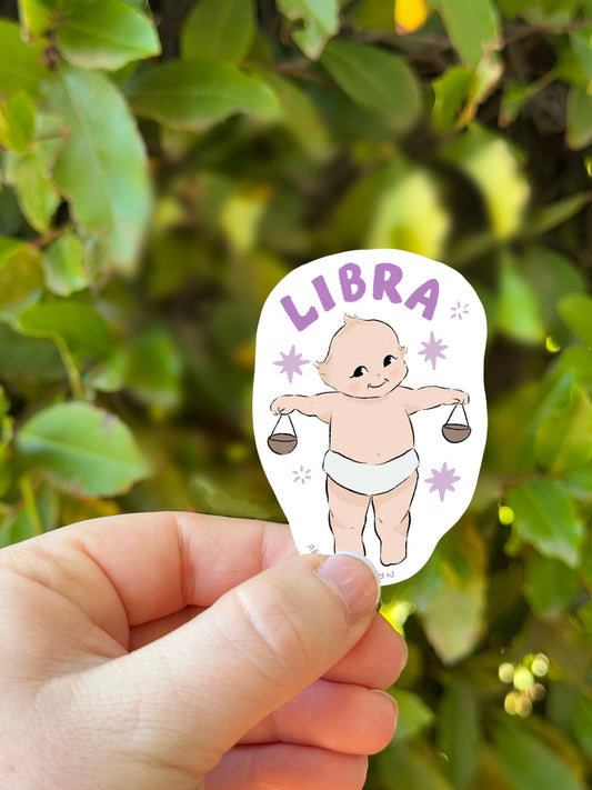 Libra Cupid Baby Sticker | Waterproof Sticker | Laptop Stickers | Stickers for Hydroflask | Kewpie Sticker | Astrology Zodiac Stickers