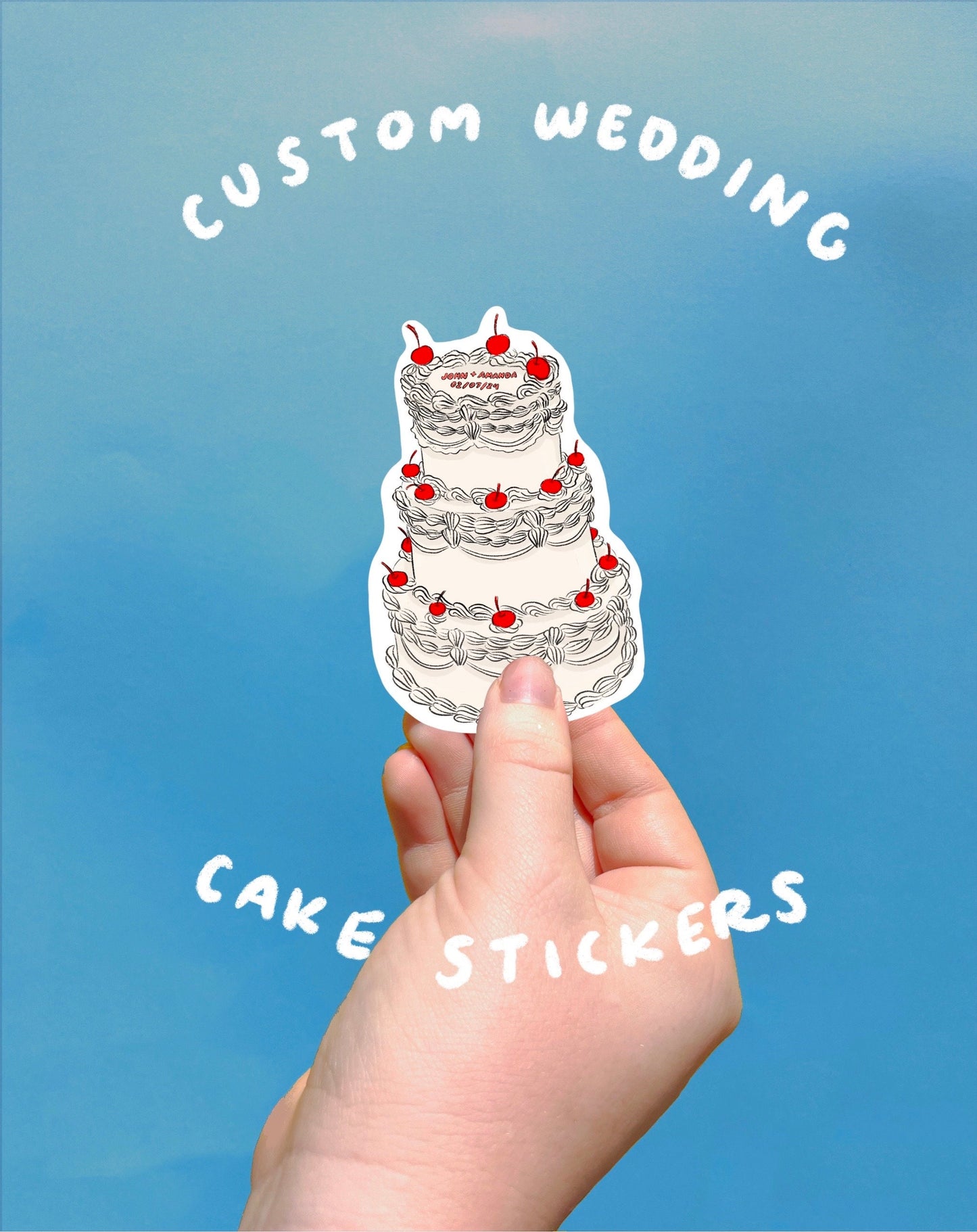 Custom Wedding Cake Stickers | Wedding Guest Favors | Personalized Wedding Stickers