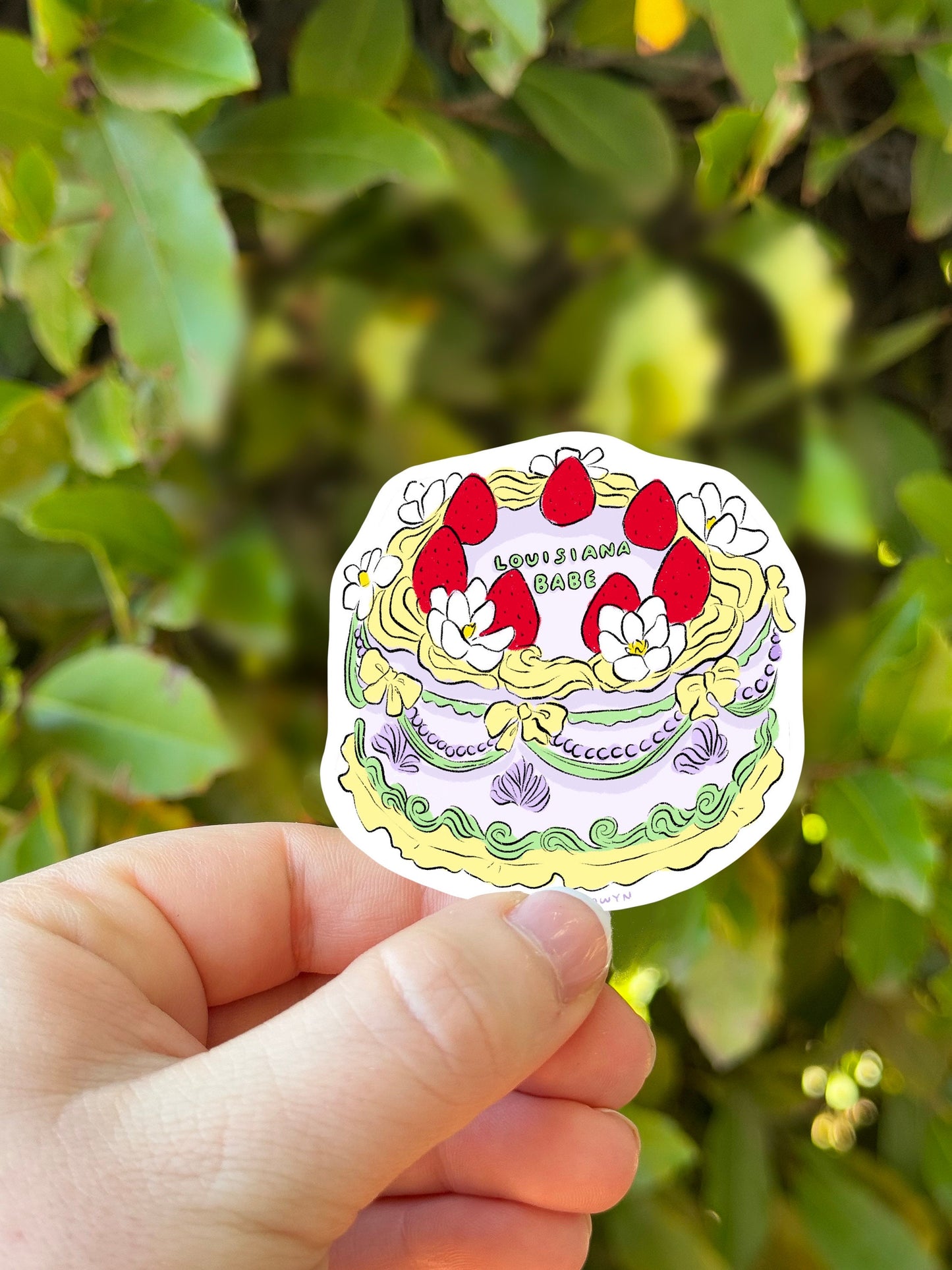 Louisiana Babe Cake Stickers | Fancy Cake Stickers | Waterproof Stickers | Vinyl Stickers | Laptop Stickers | Stickers| State Cake Sticker