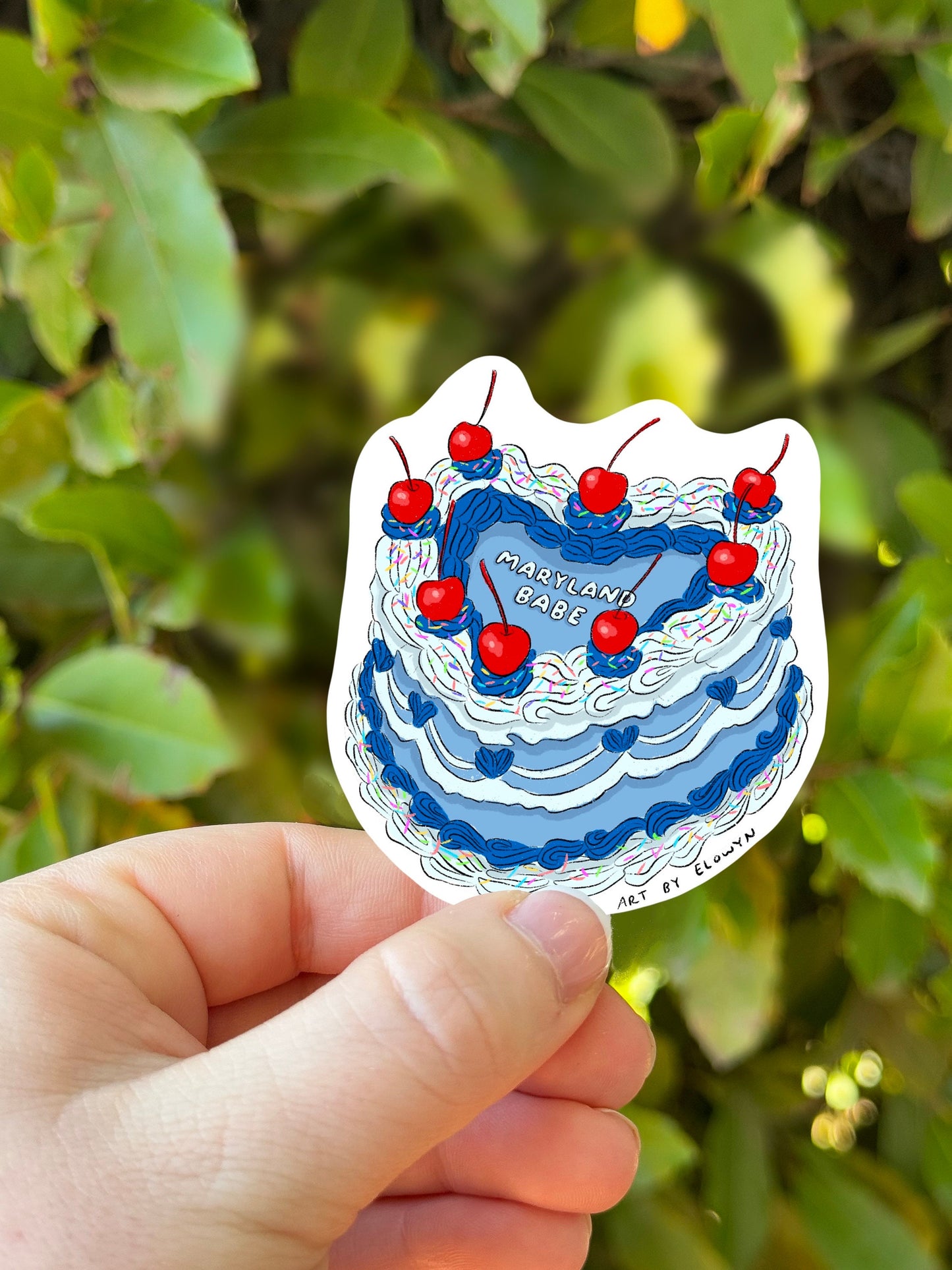 Maryland Babe Cake Stickers | Fancy Cake Stickers | Waterproof Stickers | Vinyl Stickers | Laptop Stickers | Stickers| State Cake Sticker