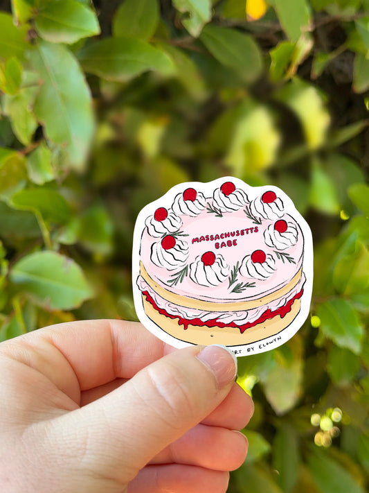 Massachusetts Babe Cake Stickers | Fancy Cake Stickers | Waterproof Stickers | Vinyl Stickers | Laptop Stickers | State Cake Sticker