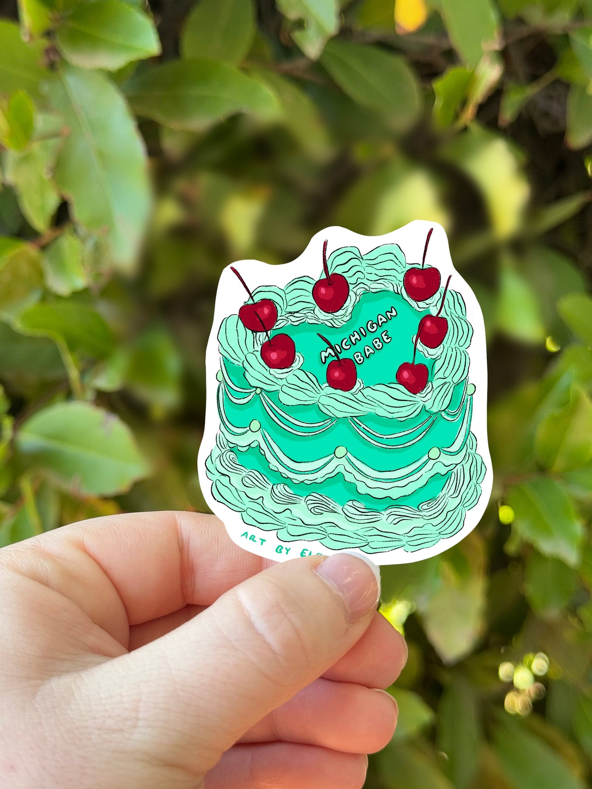 Michigan Babe Cake Stickers | Fancy Cake Stickers | Waterproof Stickers | Vinyl Stickers | Laptop Stickers | State Cake Sticker