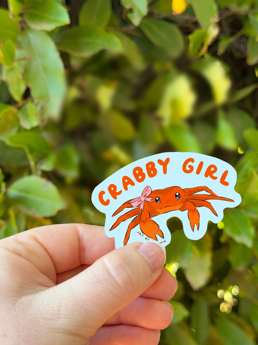 Crabby Girl Sticker | Stickers for Hydroflask | Laptop Stickers | Waterproof Stickers | Crab Cancer Season Stickers