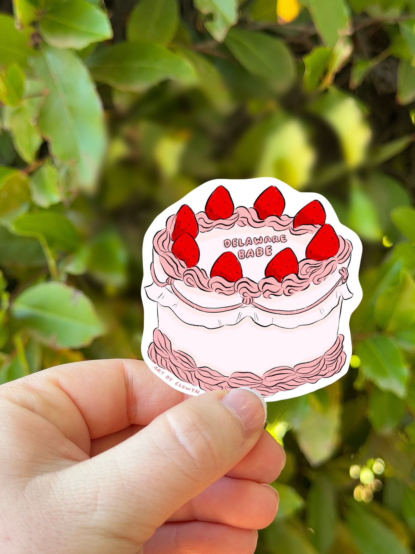 Delaware Babe Cake Stickers | Fancy Cake Stickers | Waterproof Stickers | Vinyl Stickers | Laptop Stickers | Stickers| State Cake Sticker