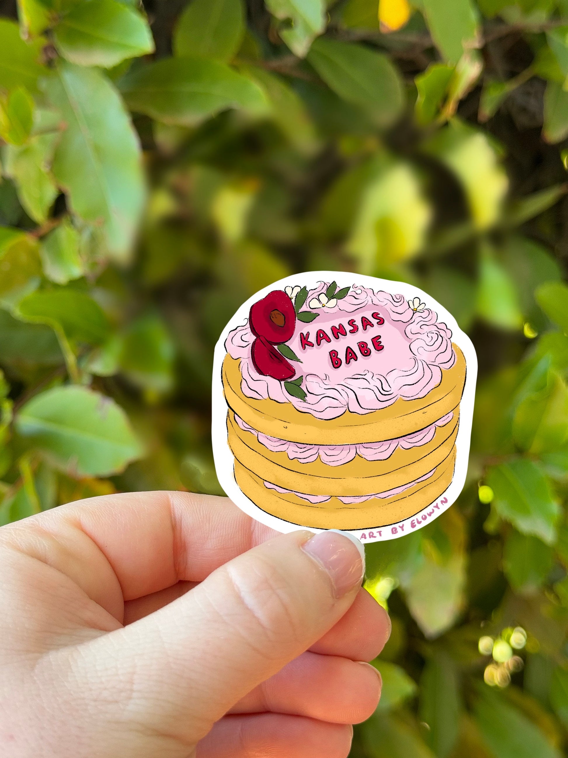 Kansas Babe Cake Stickers | Fancy Cake Stickers | Waterproof Stickers | Vinyl Stickers | Laptop Stickers | Stickers| State Cake Sticker